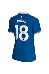 Everton Ashley Young #18 Jalkapallovaatteet Naisten Kotipaita 2023-24 Lyhythihainen